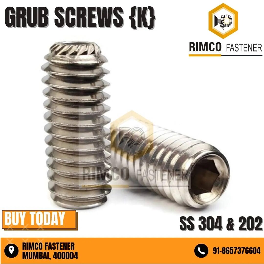 Stainless Steel 304 Grub Screw With Kruling image 1
