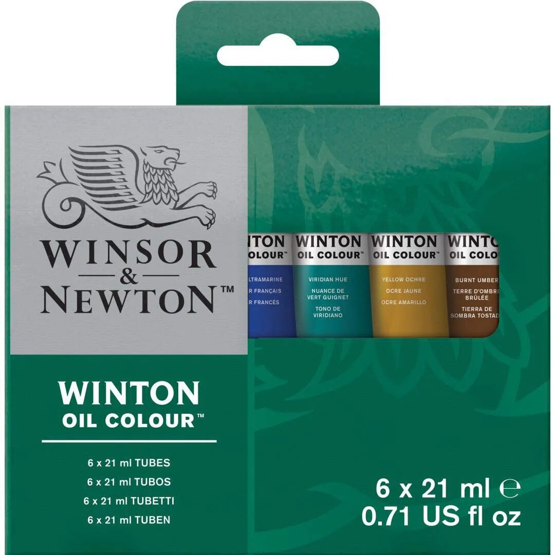 Winsor & Newton Winton Oil Colour Intro Set - 6 Tubes of 21 ml, Multicolor image 1