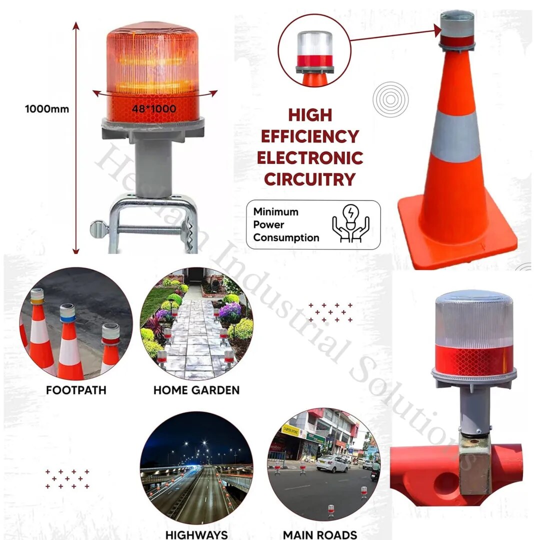 Solar Blinker Light of Aluminium Casting and ABS Clamp with Round Road Reflector image 1