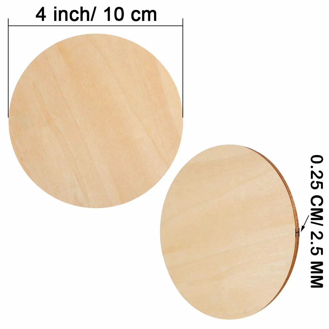 MDF Art Craft Coaster 4" Inch ROUND SET OF 10 image 1