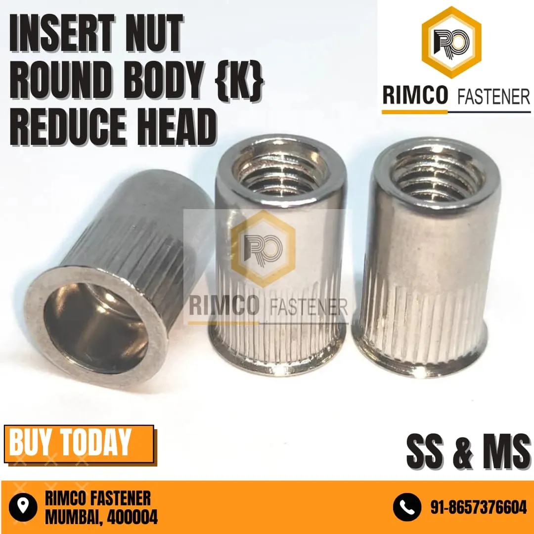 Stainless Steel 304 Insert Nut Round Body Reduce Head Knurled image 1