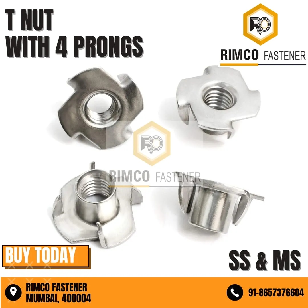 STAINLESS STEEL T-NUT (FOUR PRONG TEE-NUT) DIN 1624 image 1