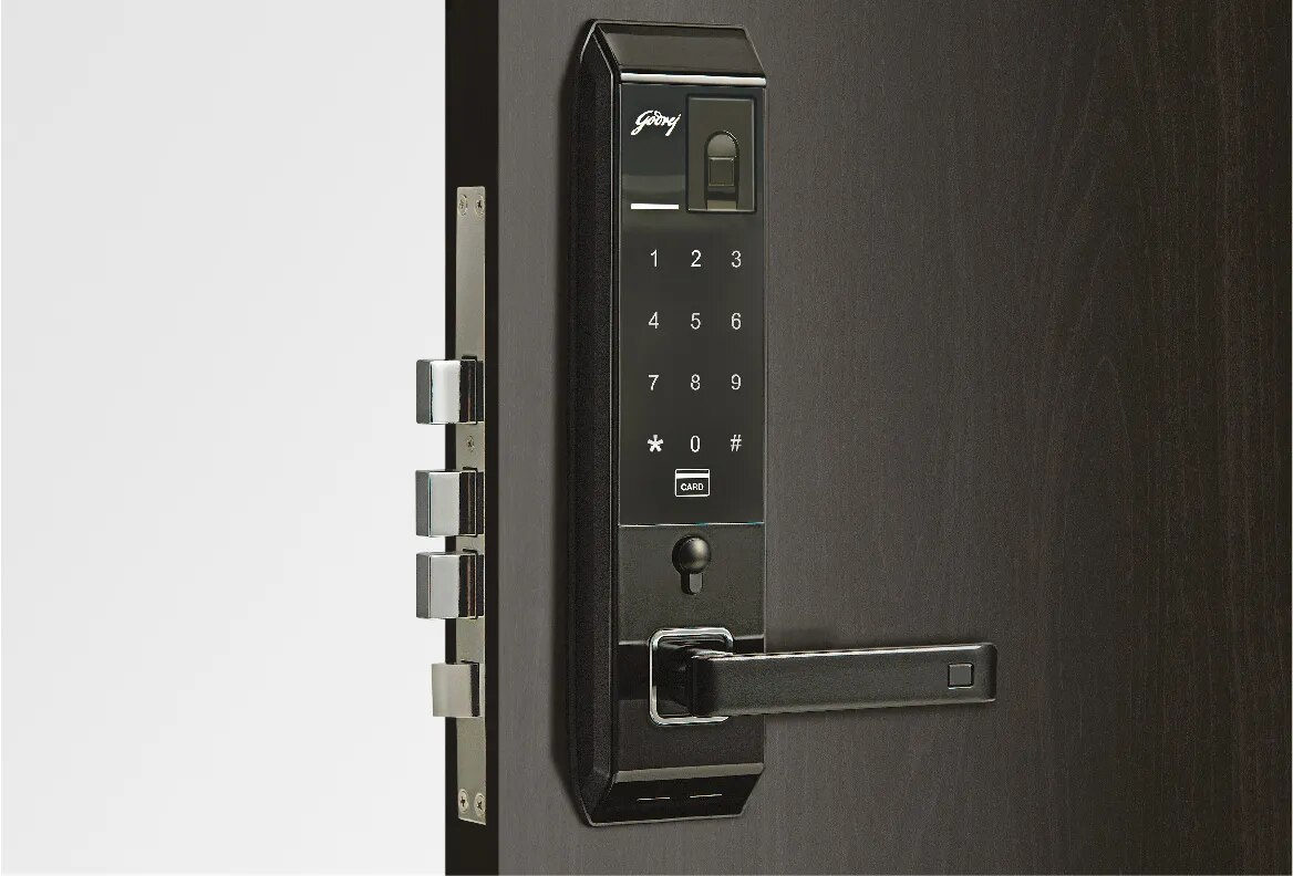 Knob / Cylinder Godrej Catus Digital Mortise Door Lock, Stainless Steel, Golden image 1