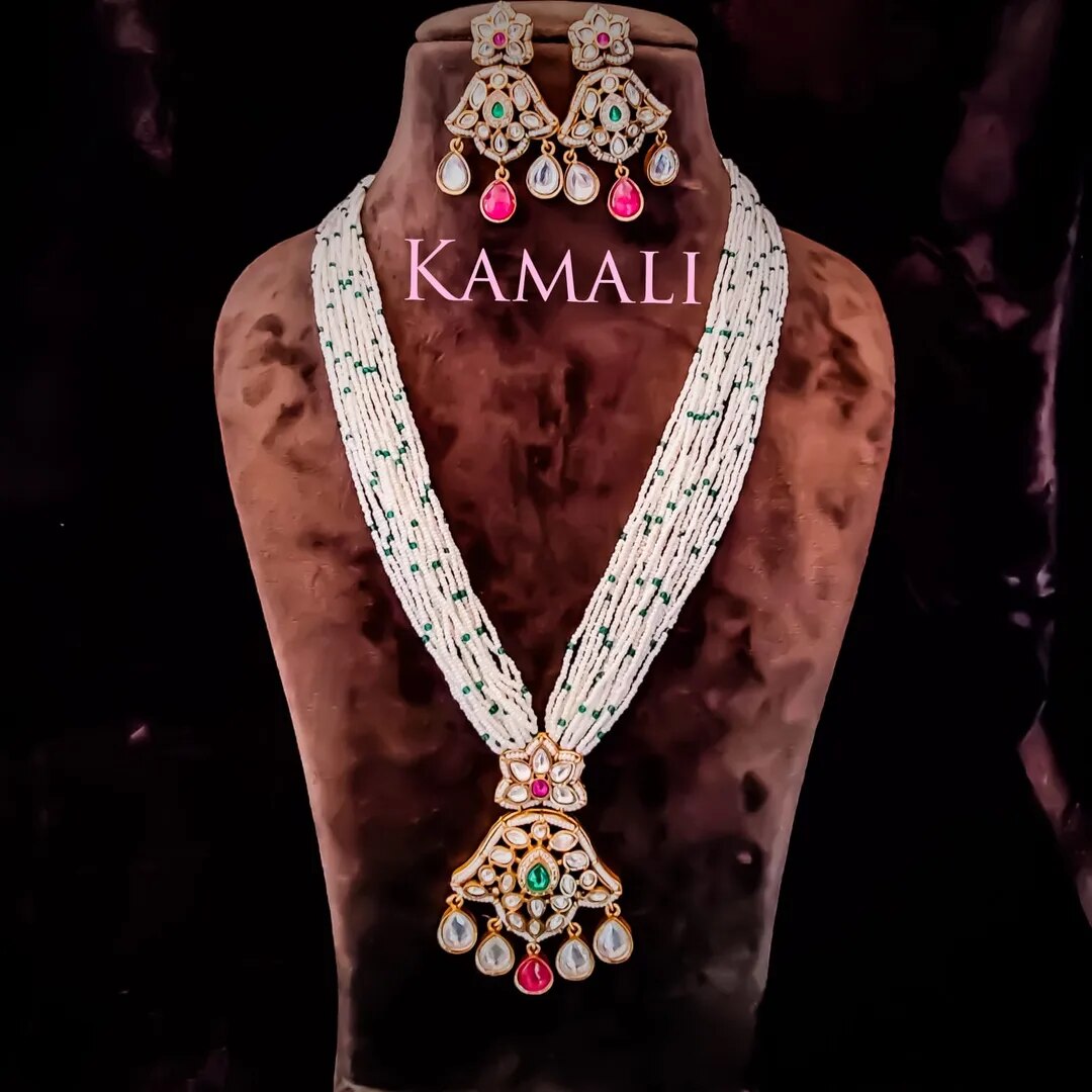 Pearl Haram With Kundan Pendant Set image 1