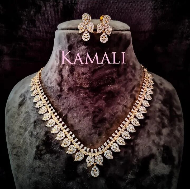 Mango Necklace Set Cz Stones image 1