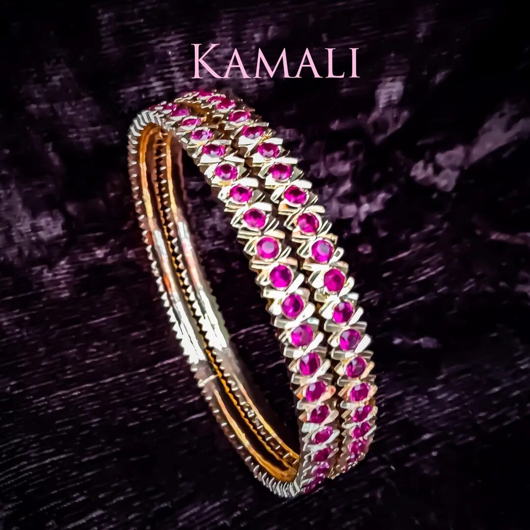 Impon Kempu Stone Bangles image 1