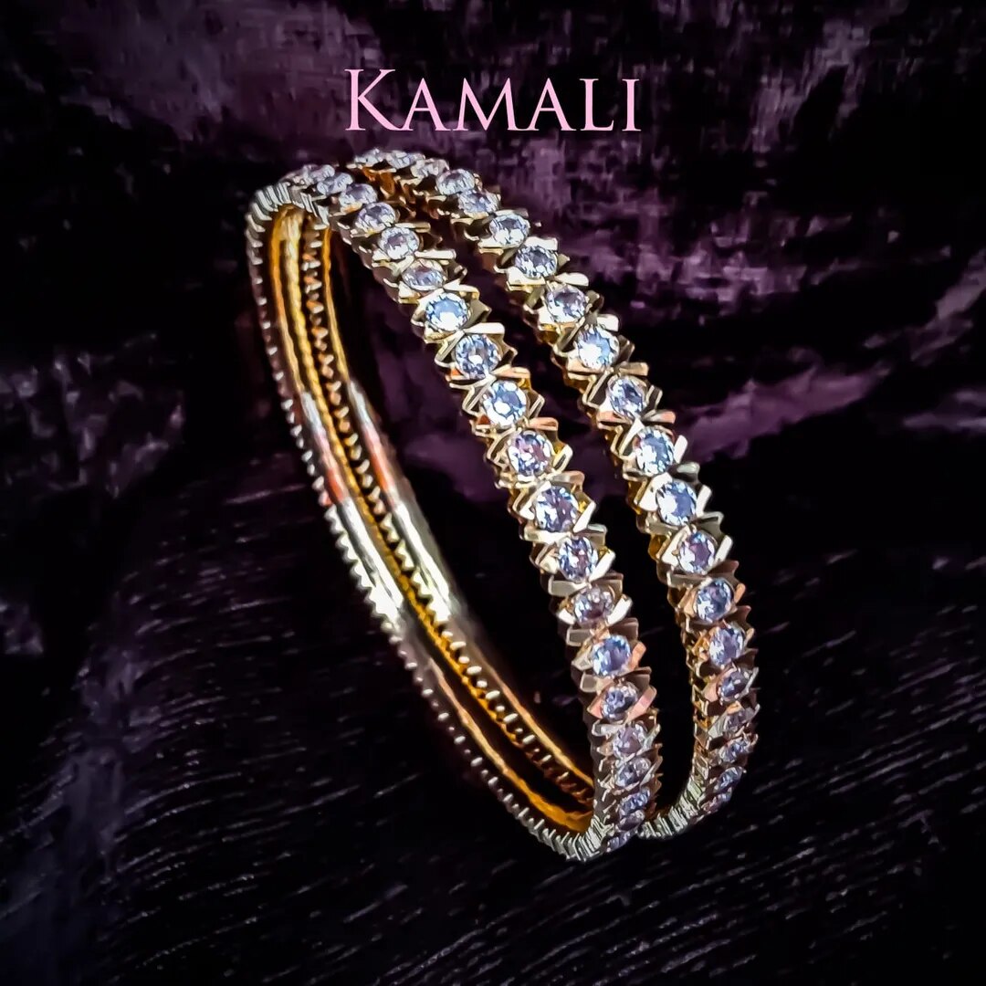 Impon White Stone Bangles image 1