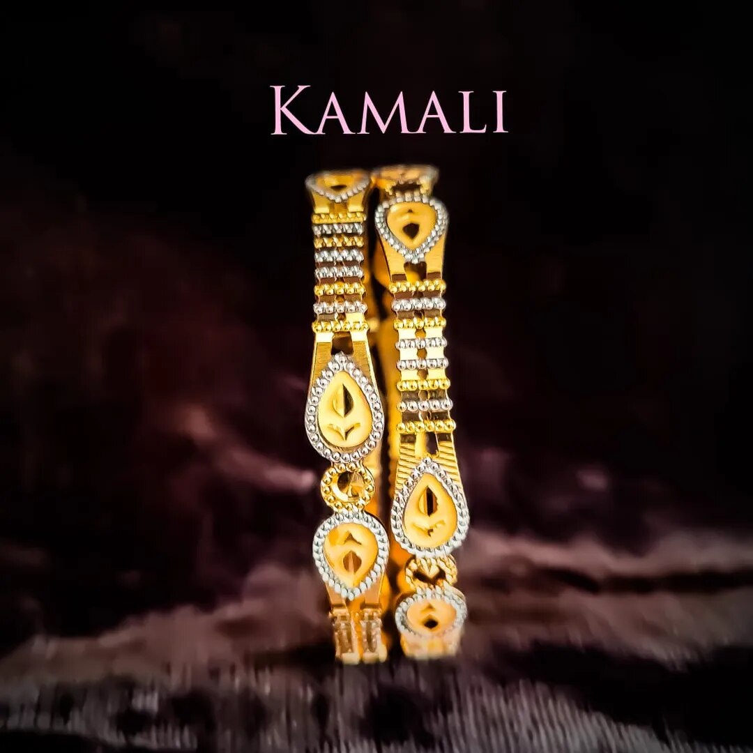 Gold Plated Rhodium Coted Bangles image 1