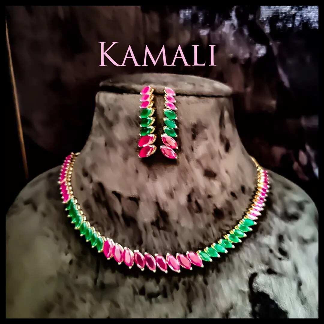 Ruby And Emerald Stone Necklace image 1