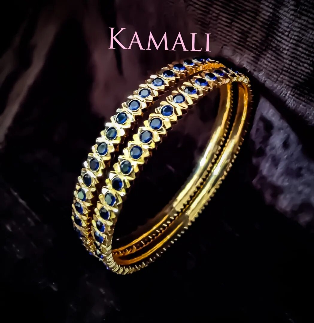 Blue Stone Impon Bangles image 1