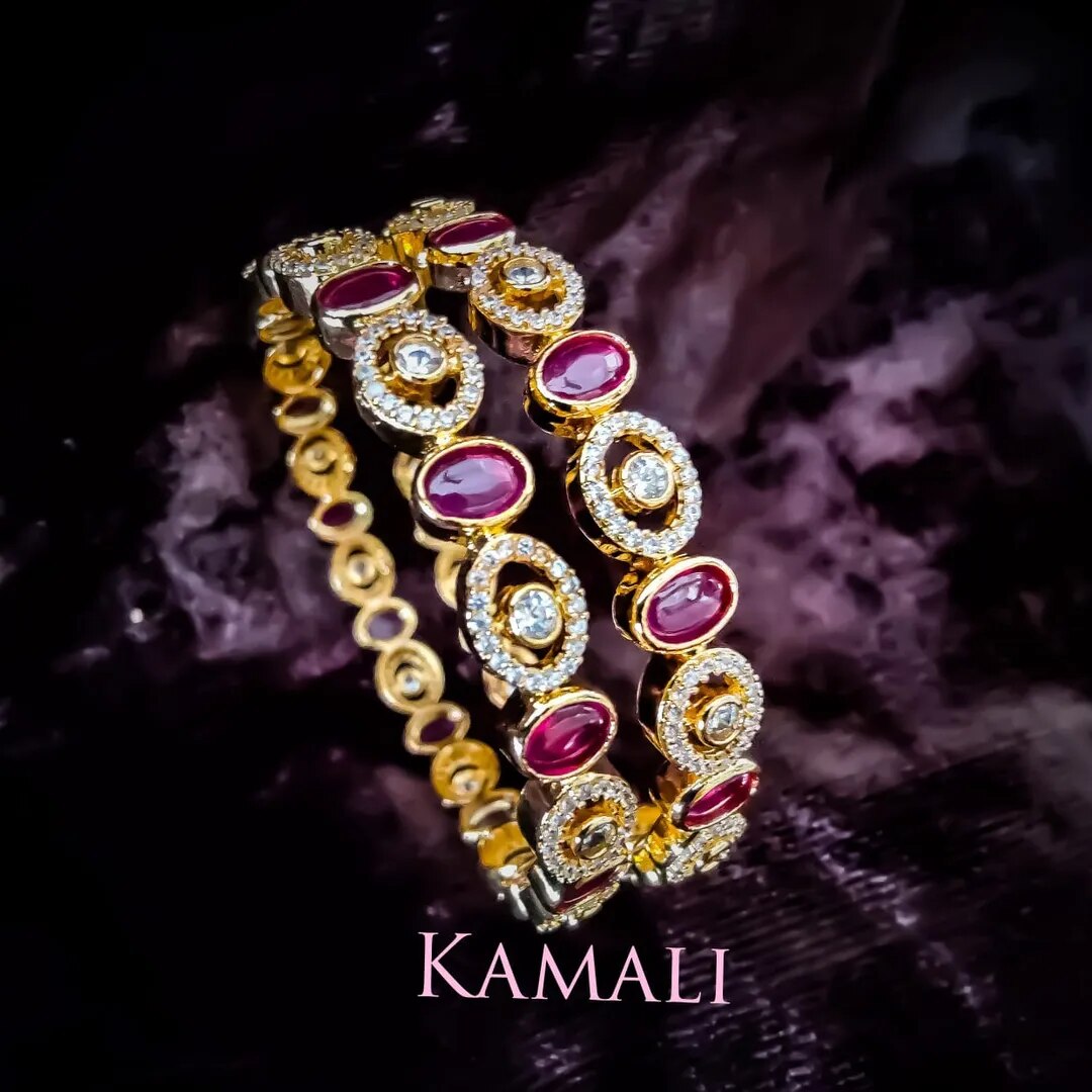 Cz And Kempu Bangles image 1