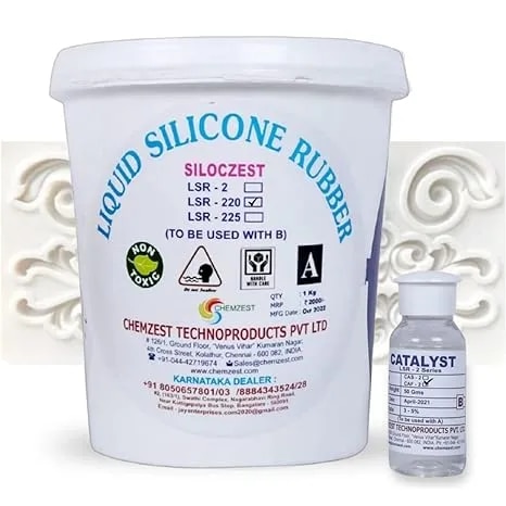 Jay Enterprises Liquid Silicone Rubber LSR-220 Fast (20 Shore) 1kg Ideal for Casting Resins Molds & Silicone Molds,DIY, Manual Making image 1