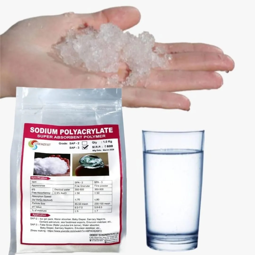 Sodium Polyacrylate Powder Change Into,Snow ,Jelly image 1