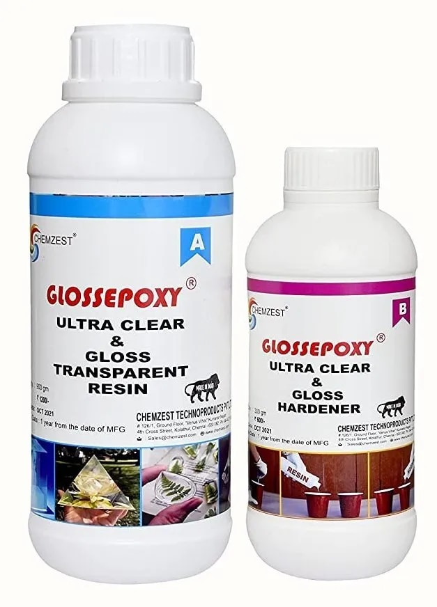 Crystal Clear Art Epoxy Resin And Hardener for table top works and art works 1:3 ratio & 1:6 image 1