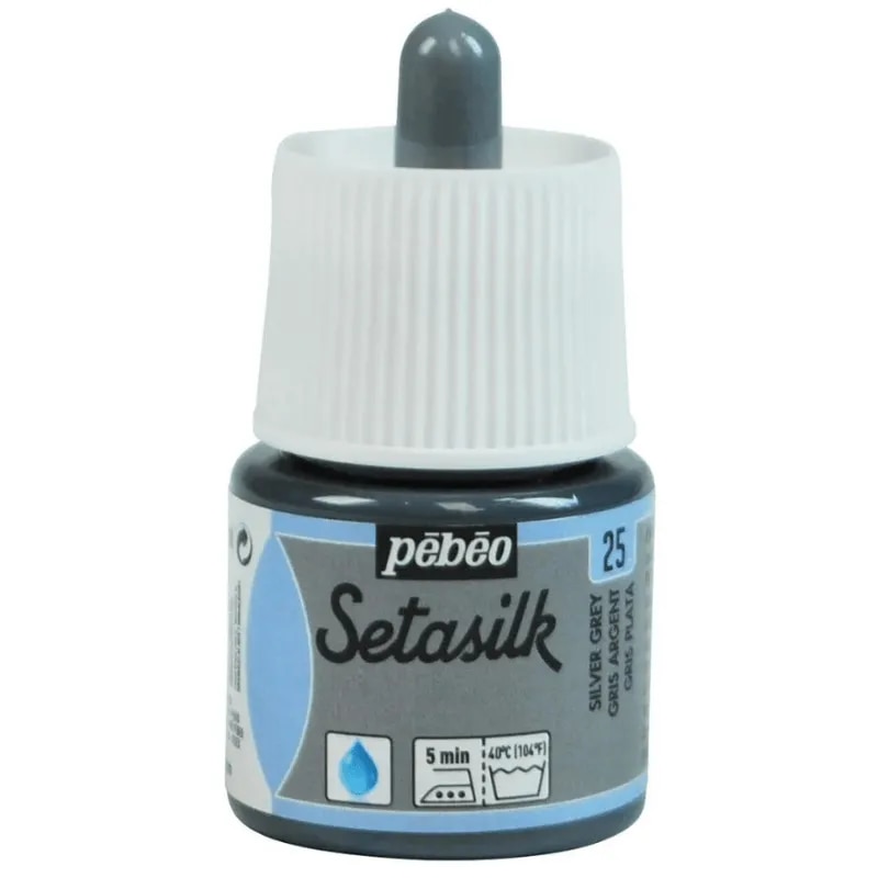 Pebeo Setasilk Silk Paint Colours – 45ML Silver grey image 1