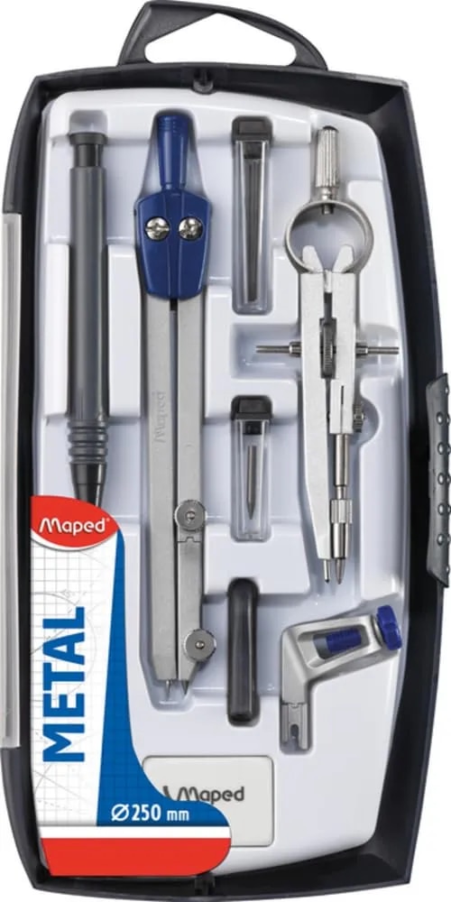 Maped Leg Compass Set| Metal Compass Box|Die Casted Compass | Heavy Duty Compass Box | Smart Compass Box image 1