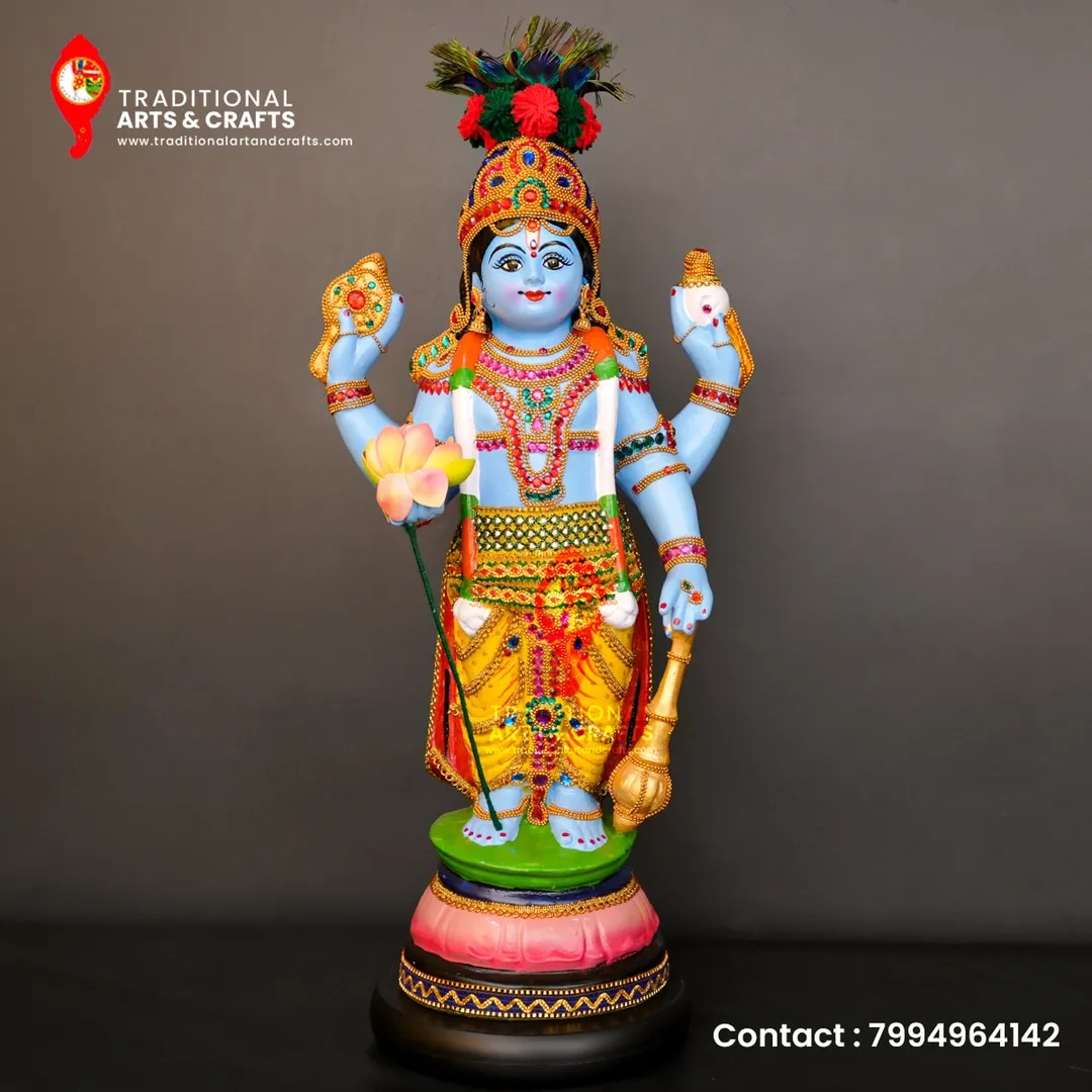 Mahavishnu idol|Chathurbahu (Height 30 inch / 77 Cm/2.5 Feet) image 1