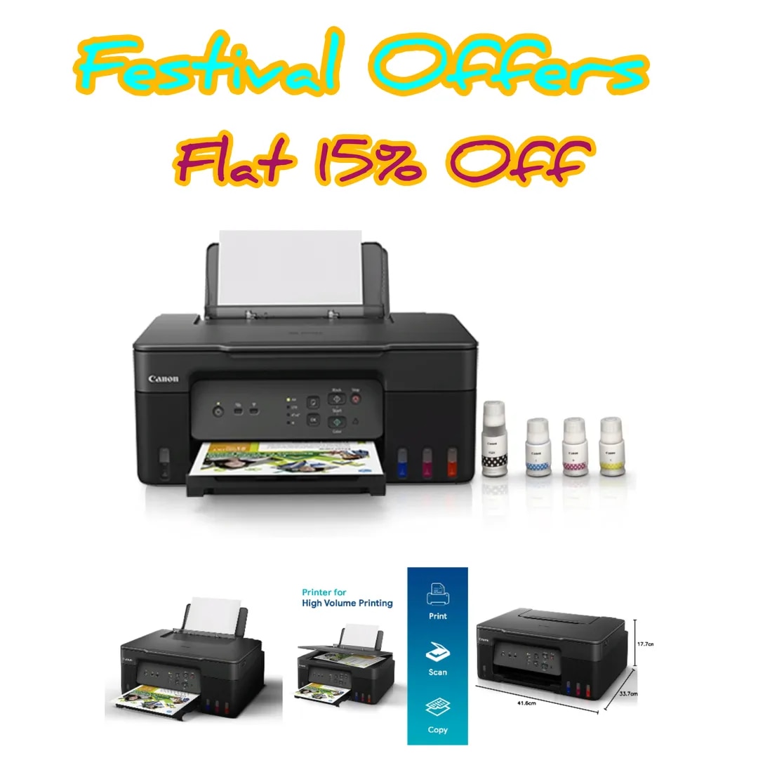 Canon PIXMA MegaTank G3730 All-in-one (Print, Scan, Copy) Wireless Inktank Printer with Small Size Ink Bottles image 1