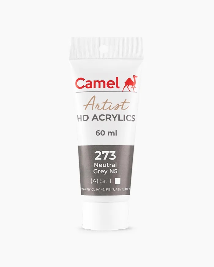 Camel Artist HD Acrylics Individual tubes of Neutral Grey N5 in 60 ml image 1