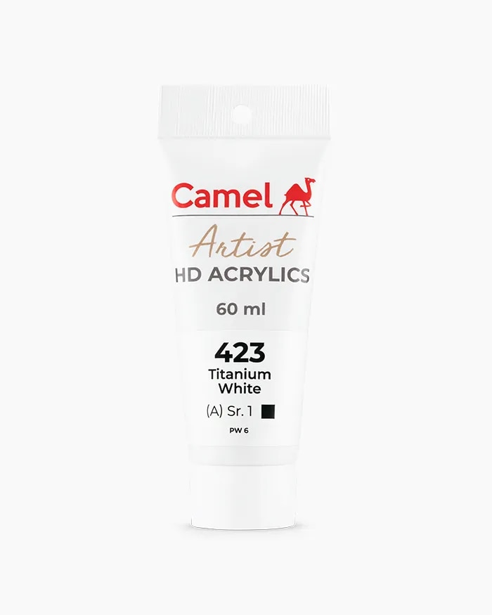 Camel Artist HD Acrylics Individual tubes of Titanium White in 60 ml image 1