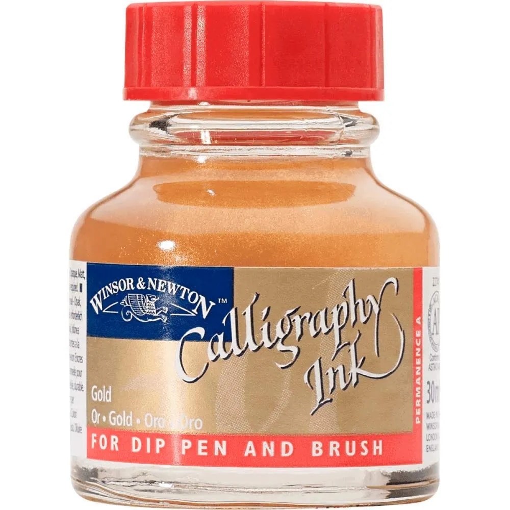 Winsor & Newton 30ml Calligraphy Ink Bottle - Gold image 1