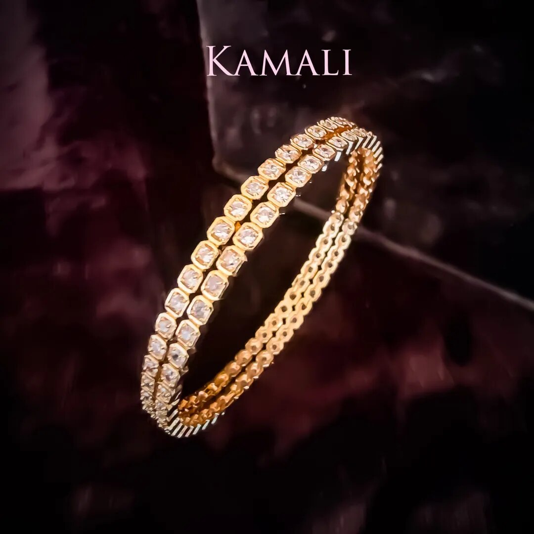 White Stone Bangles image 1