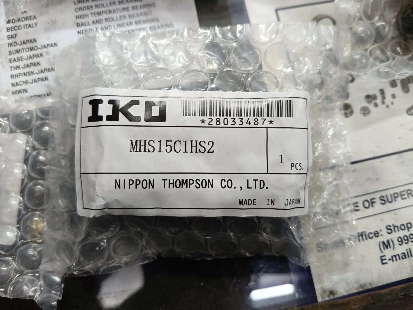 IKO LINEAR BEARING MHS15C1HS2 image 1