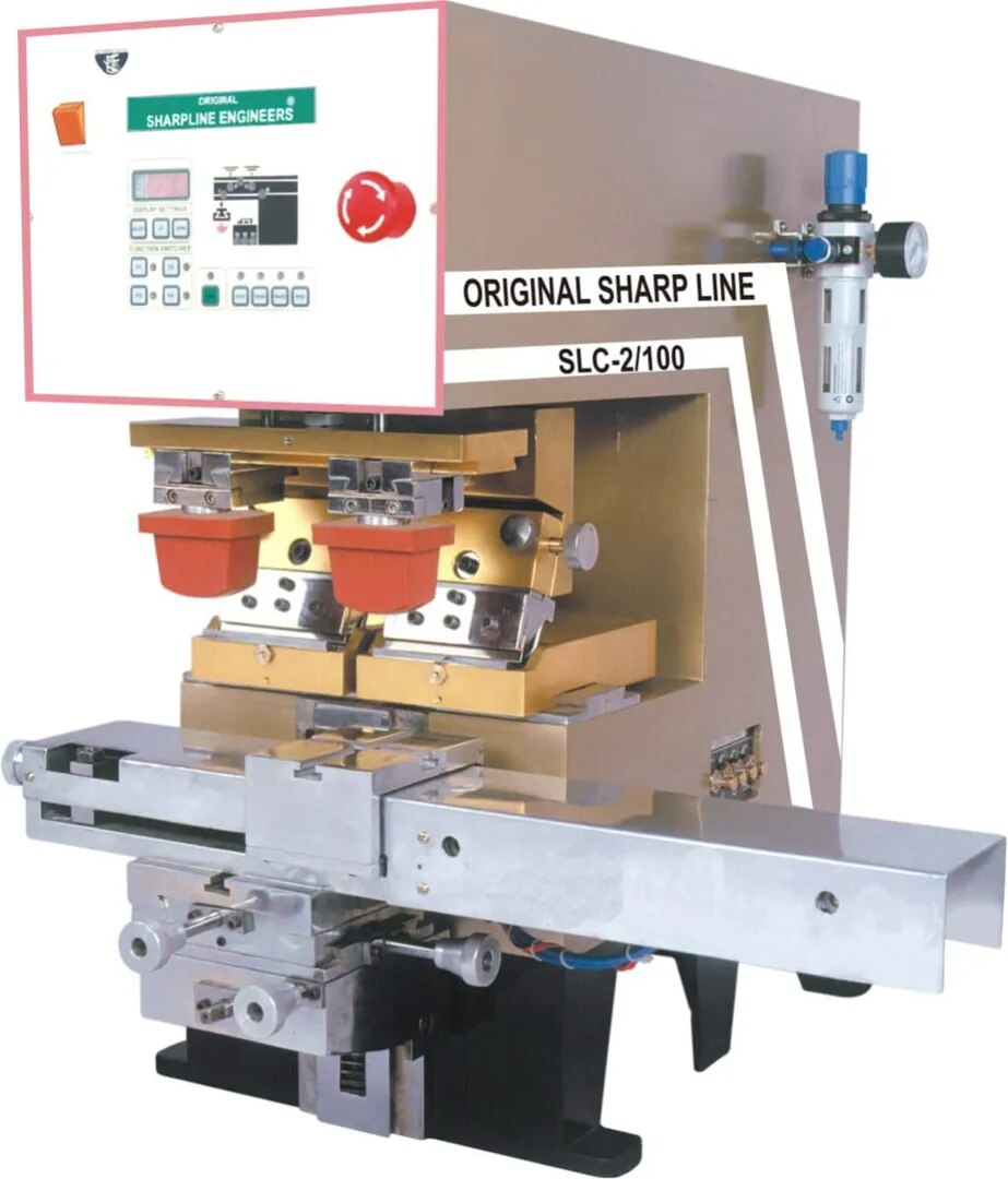 DOUBLE COLOR OPEN INK WELL PAD PRINTING MACHINE image 1