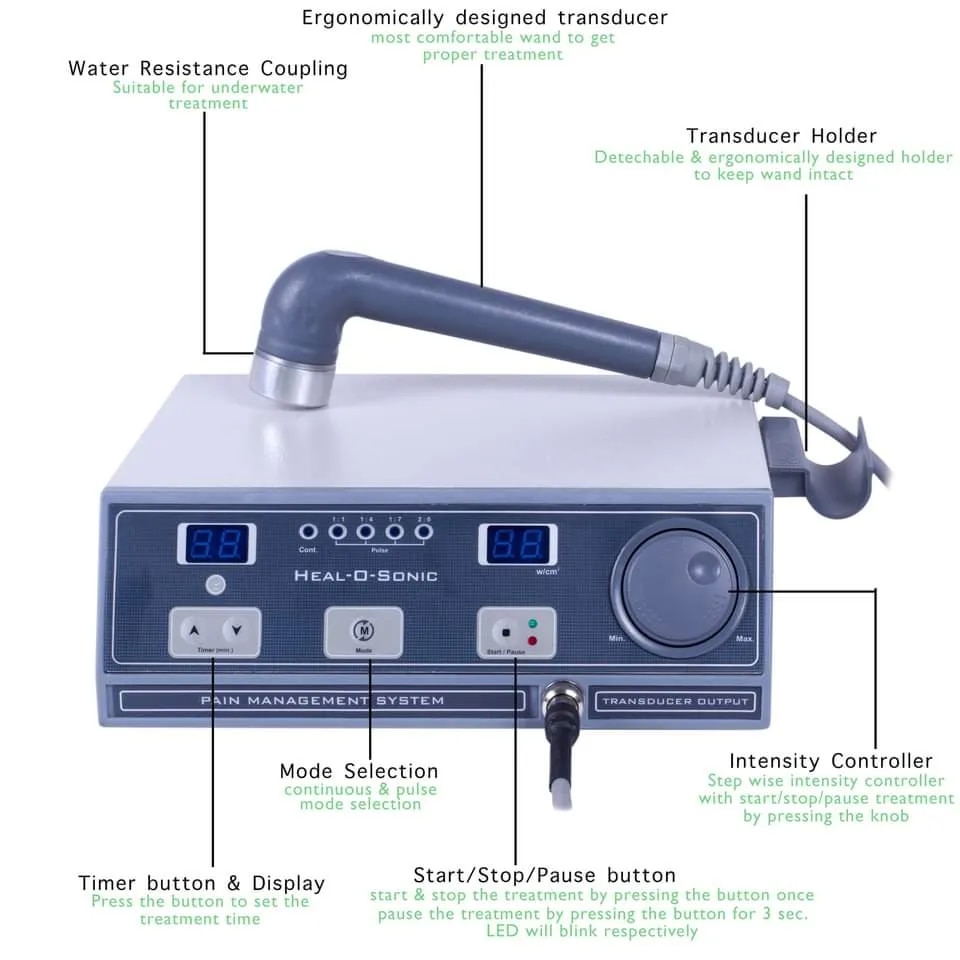 Heal-O-Sonic Therapy Unit 1 MHz Ultrasonic| Physiotherapy Ultrasound Machine image 1