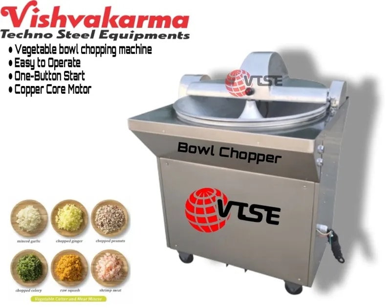 Bowl Chopper Machine | Commercial Meat & Vegetable Bowl Cutter | SS 304 Food Processing Machine|VTSE image 1