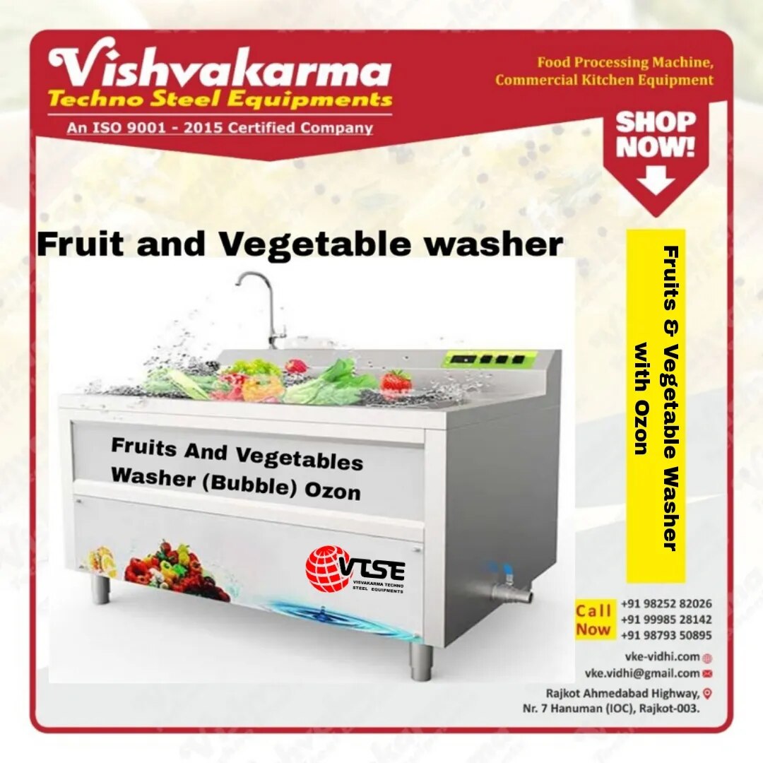 Fruits and Vegetables Washer Machine | Commercial Vegetable Washing Machine | SS 304 | VTSE image 1
