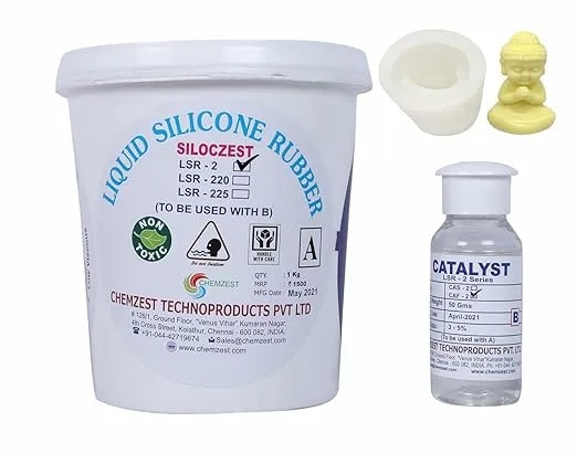 Liquid Silicone Rubber For Resin Art Craft, Pop & Clay Mould Making Applications (Lsr2 Fast-1Kg), White image 1