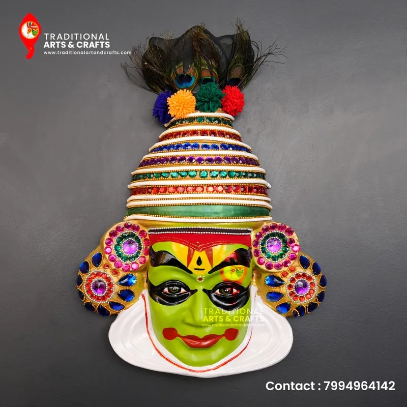 Kathakali mask Krishna 18 inch image 1