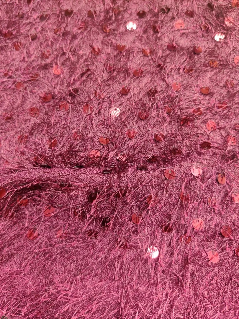 Grass Fur Fabric With Sequence In Surat image 1