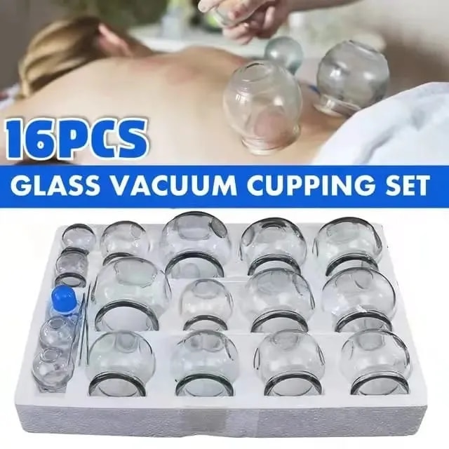 Glass vacuum cupping set image 1