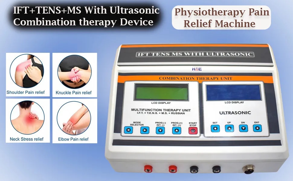 LCD Ift Tens Ms Us 4 In 1 Combination Double LCD (Abs Body) Physiotherapy Machine image 1