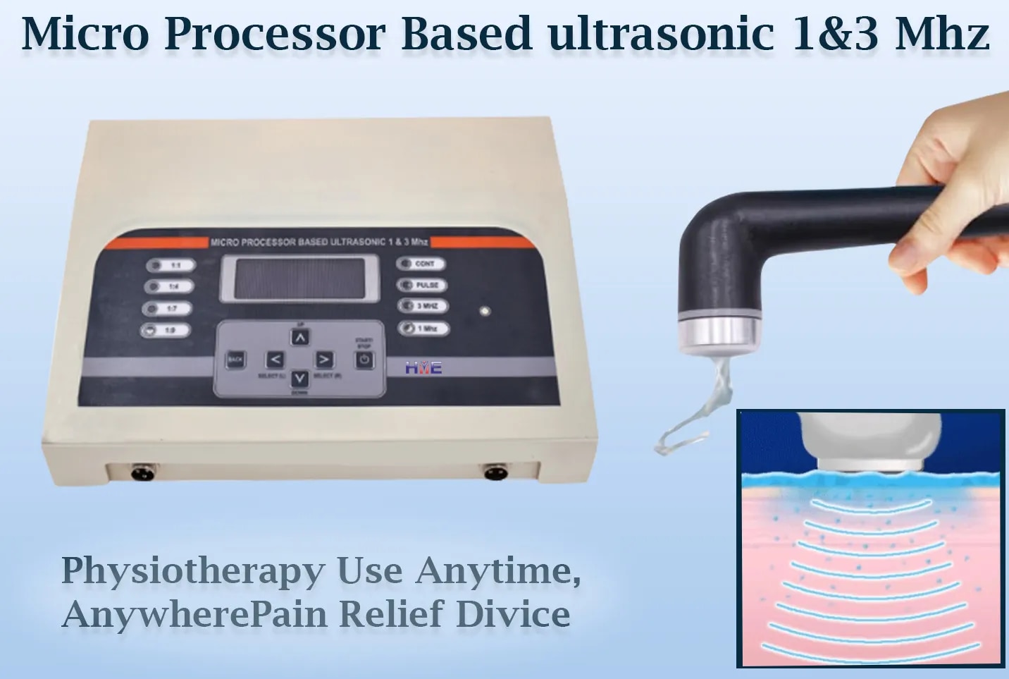 Micro Processor Based Ultrasonic 1& 3 Mhz Physiotherapy Machine image 1