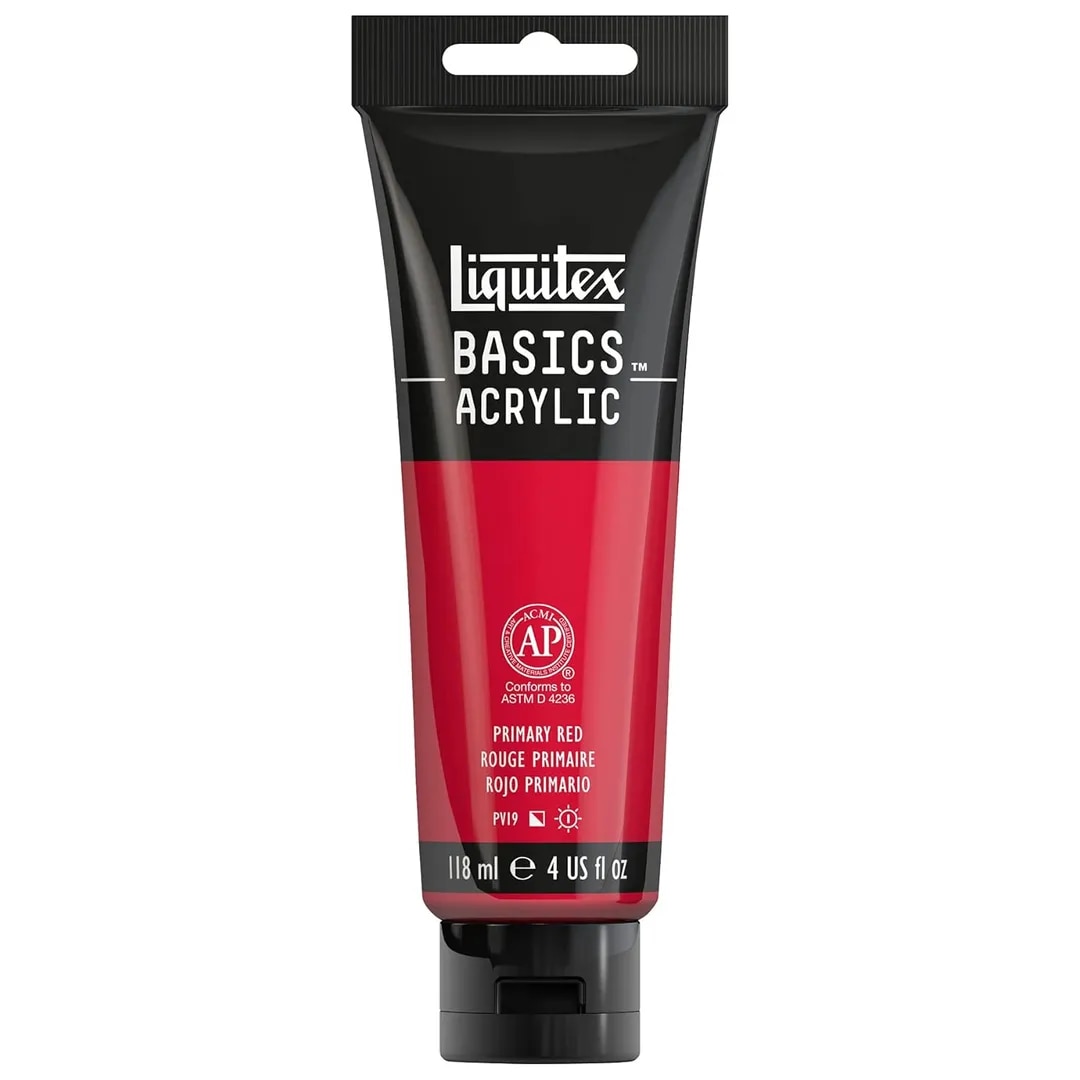 Liquitex BASICS Acrylic Paint 118 ml tube, Primary Red image 1