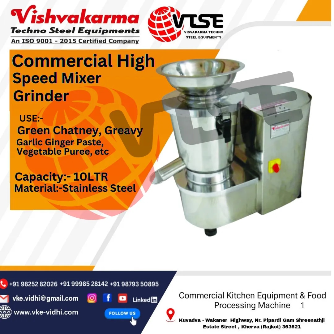 Commercial High-Speed Mixer Grinder 10 LTR | SS 304 Industrial Mixer Grinder | VTSE image 1