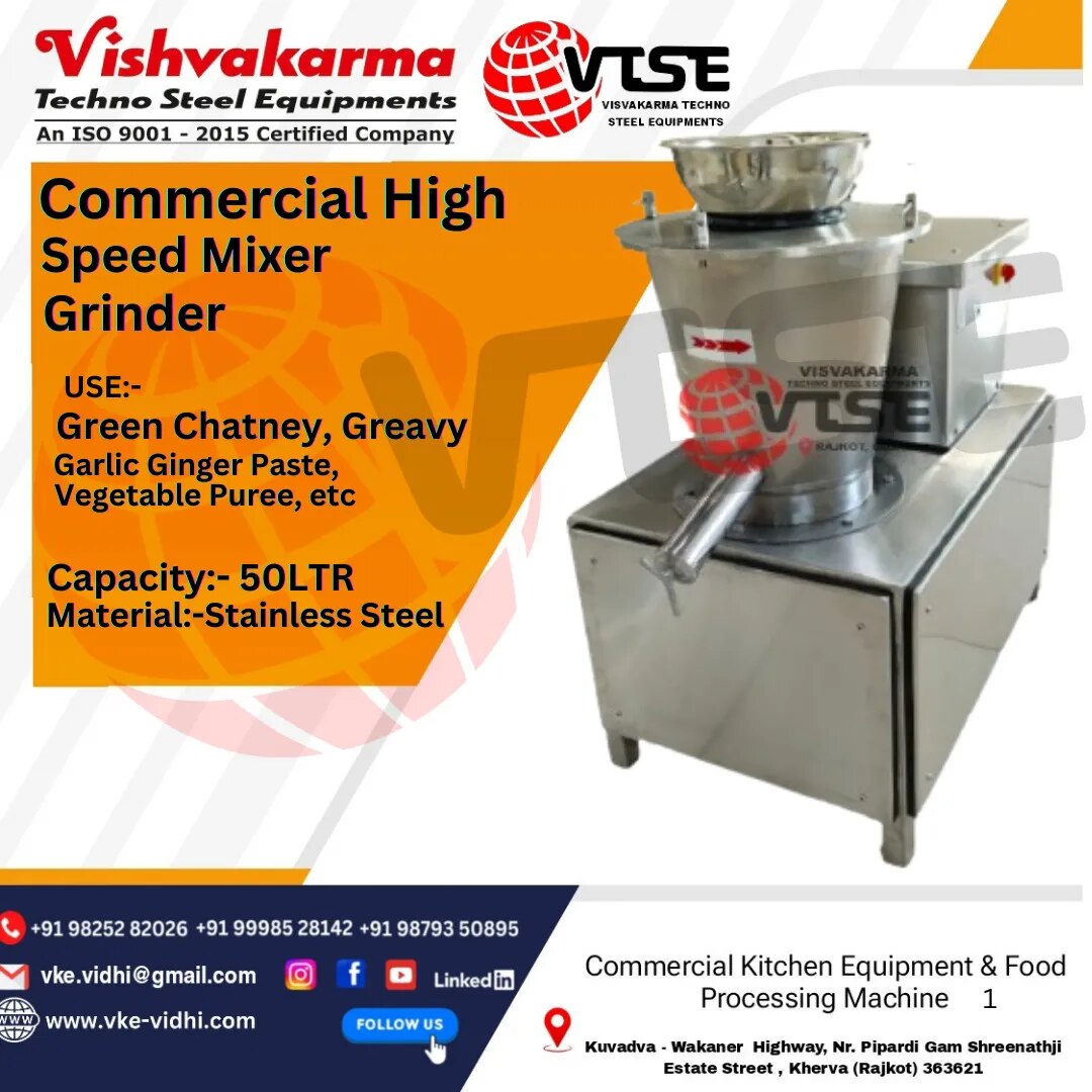 Commercial High-Speed Mixer Grinder 50 LTR | SS 304 Industrial Mixer Grinder | VTSE image 1