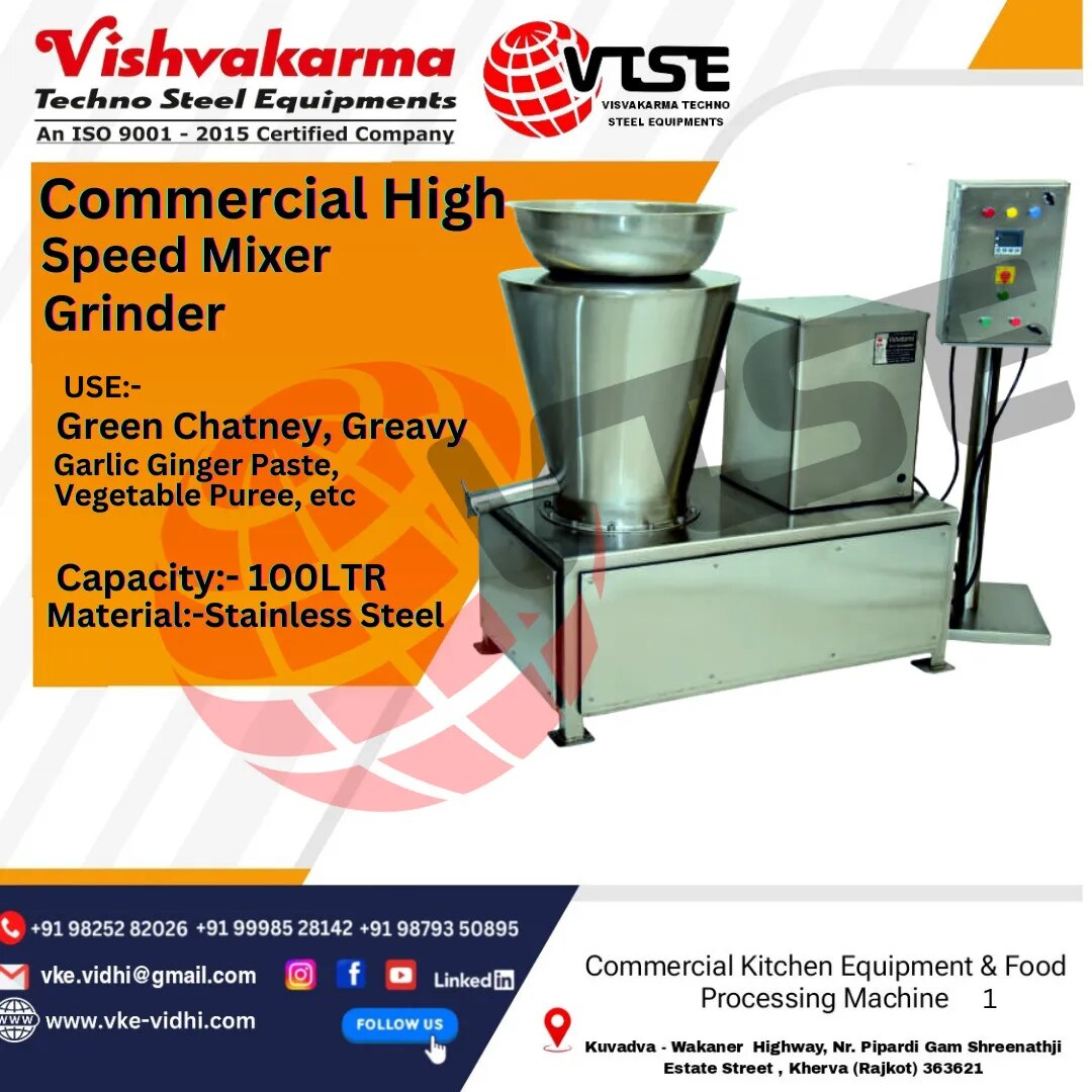 Commercial High-Speed Mixer Grinder 100 LTR | SS 304 Industrial Mixer Grinder | VTSE image 1