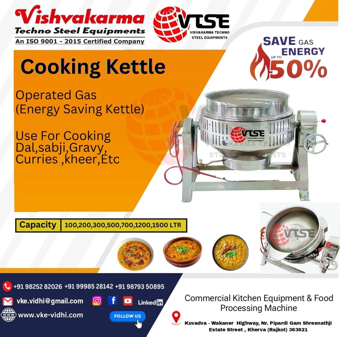 Commercial Cooking Kettle | SS 304 Steam Jacketed Cooking Kettle | VTSE image 1