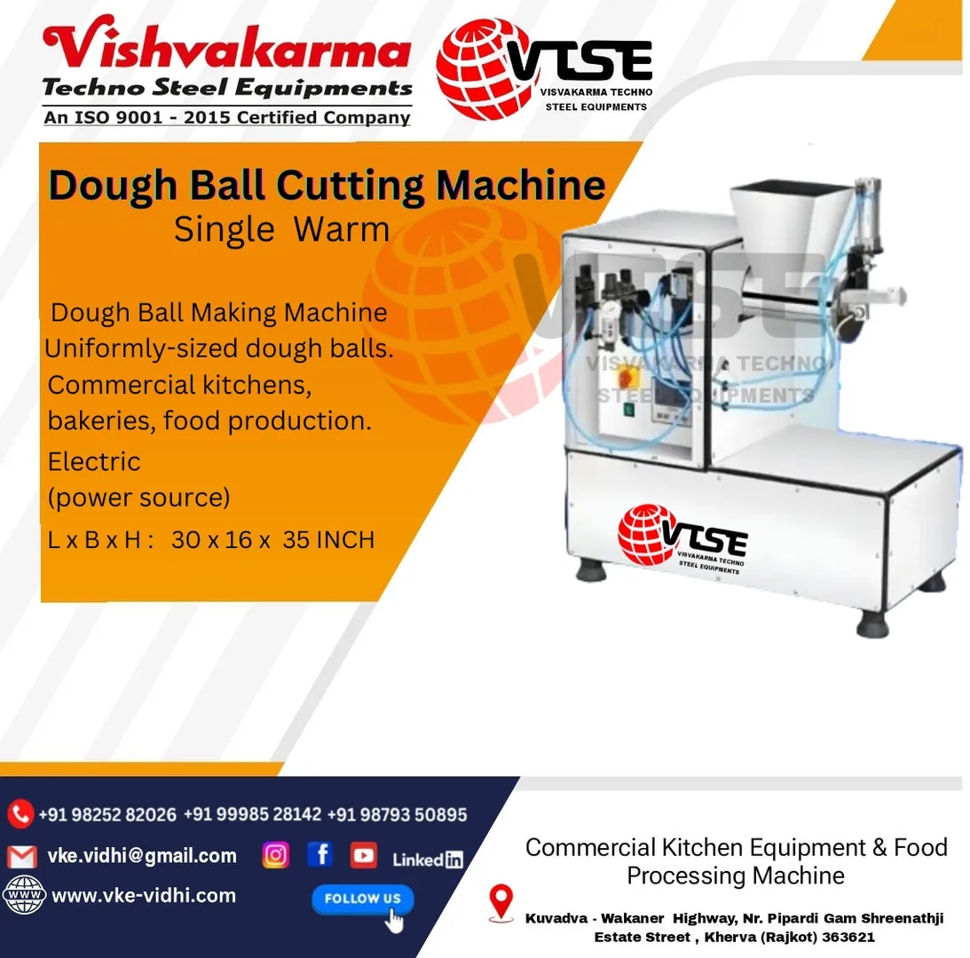 Commercial Dough Ball Cutter Machine | SS 304 Dough Divider Machine | VTSE image 1