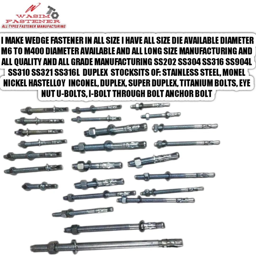 SS 316 ANCHOR FASTENER SS 316 WEDGE ANCHOR SS 316 MECHANICAL ANCHOR SS 316 ANCHOR BOLT SS 316 THROUGH BOLT SS 316 EXPANSION BOLT image 1