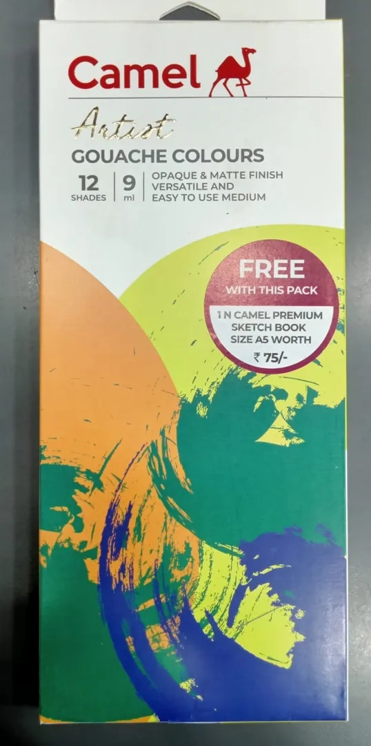 Camel Artist Gouache Colors 12 Shades 9 ML image 1