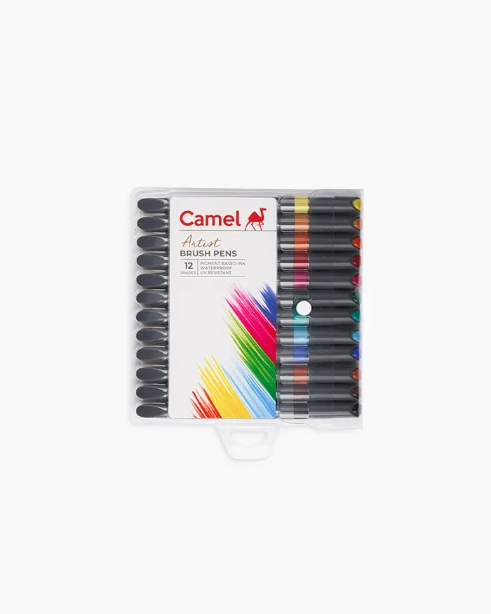 Camel Artist Brush Pens Assorted pack of 12 shades image 1