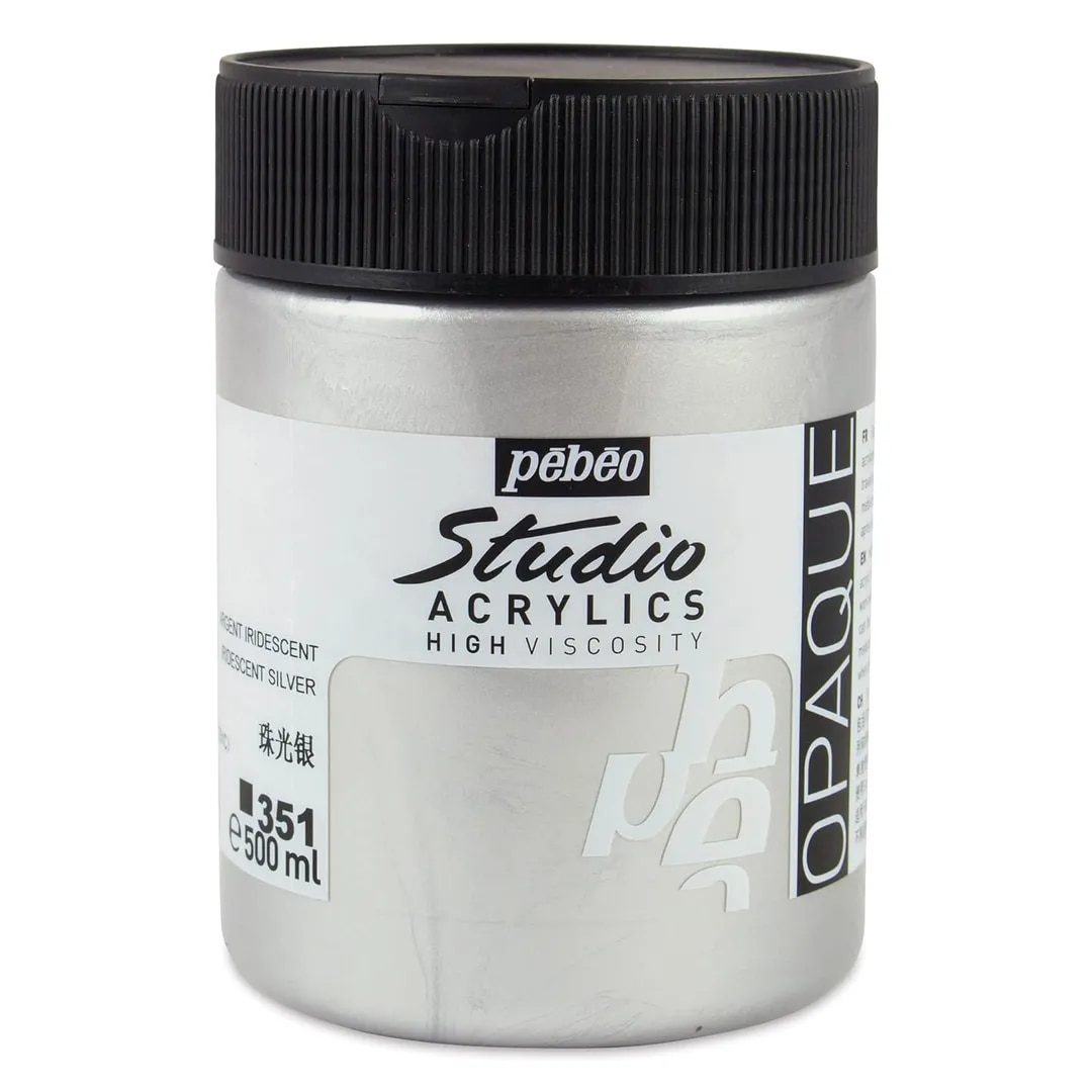 Pebeo Studio Acrylics HV 500 ml Silver image 1