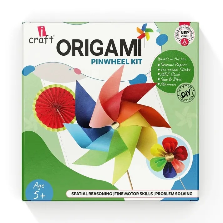 DIY Pinwheel & Fan Making Kit: Origami Crafts for Kids, Great Gift & Party Favor image 1