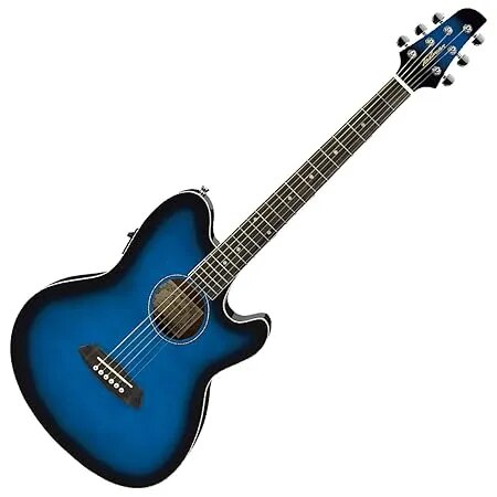 Ibanez TCY10ETBS Talman Acoustic/Electric Guitar with Rosewood Fingerboard, Transparent Blue Sunburst image 1