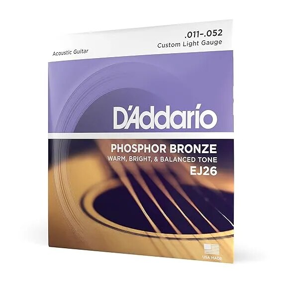 D'Addario EJ26 Acoustic 11-52 Custom Light Guitar Strings image 1